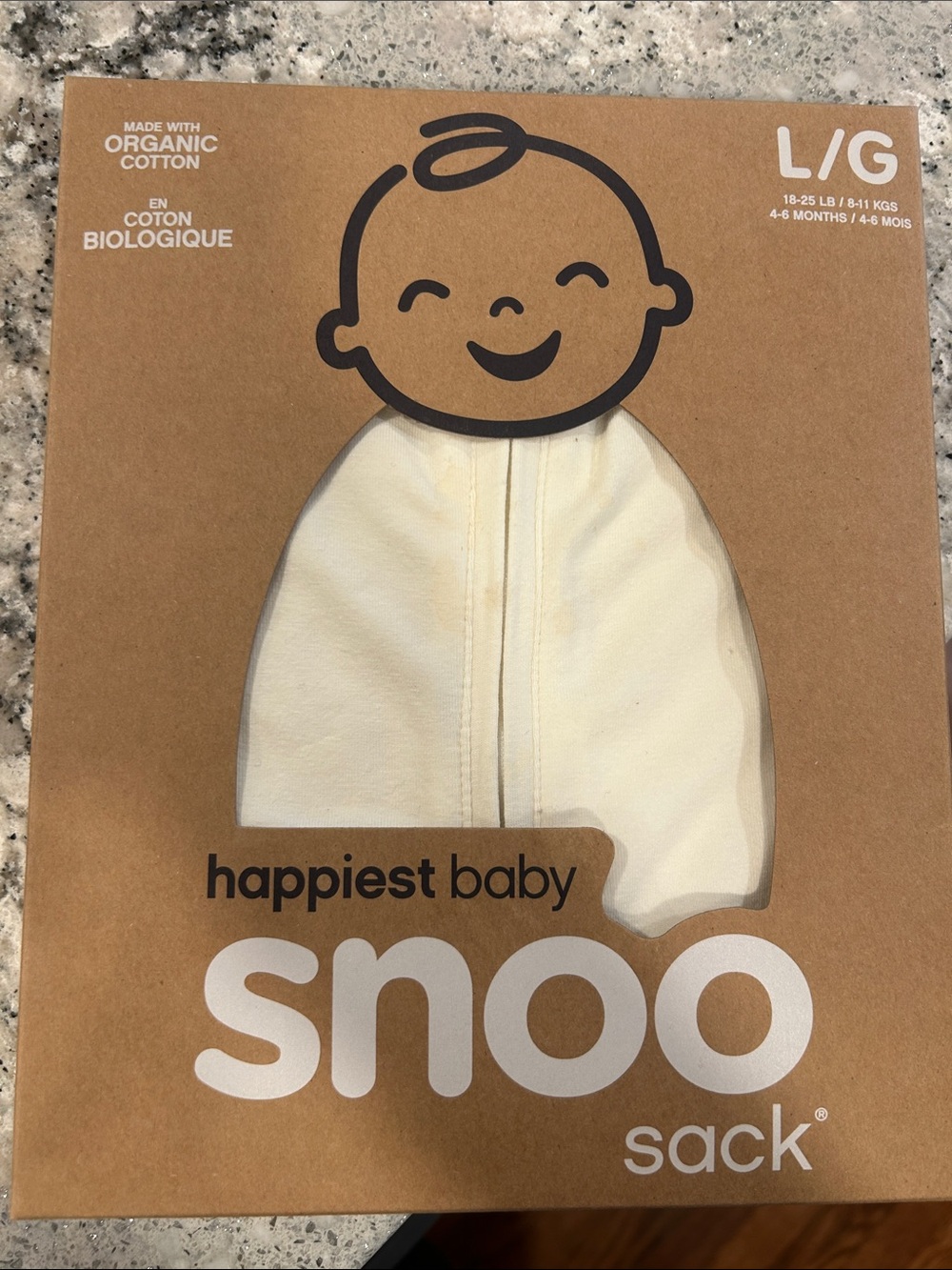 Happiest Baby Snoo Sack Organic Cotton Sleep Sack in Cream (L/G)